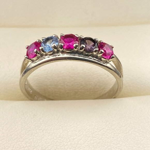 10Kt Gold Ring Ruby Topaz Amethyst SGC Japanese Company Sz. 7.75 - 2.12gm - Picture 1 of 12
